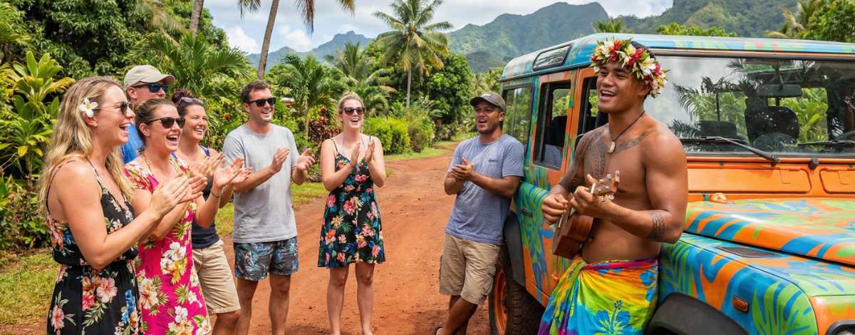 香草之島 4X4 環島探索→自由步行前往珊瑚花園放流浮潛→渡假村內晚餐